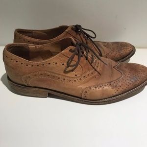 Mens Brogue Style Tan Leather Shoes